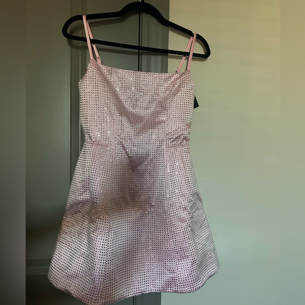 Fashion Nova Light Pink Sequin Mini Dress